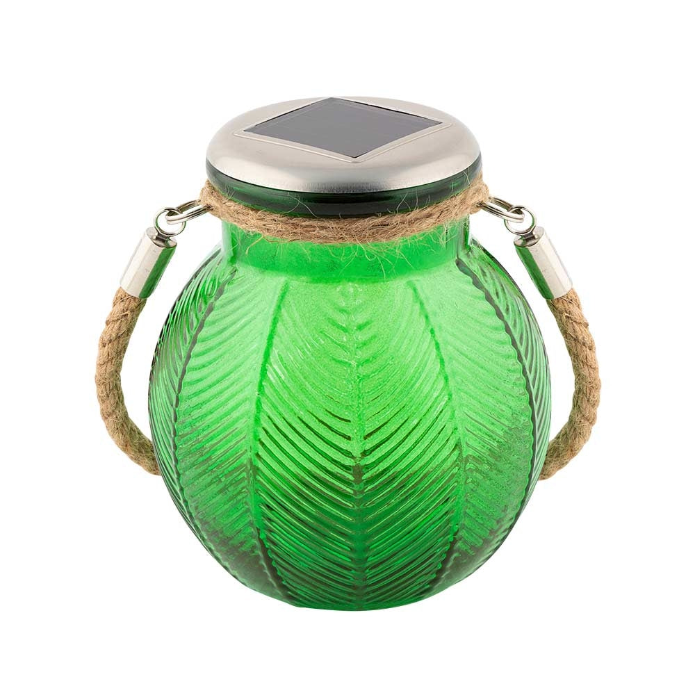 Green Glass Solar Lantern | Poundstretcher 513081