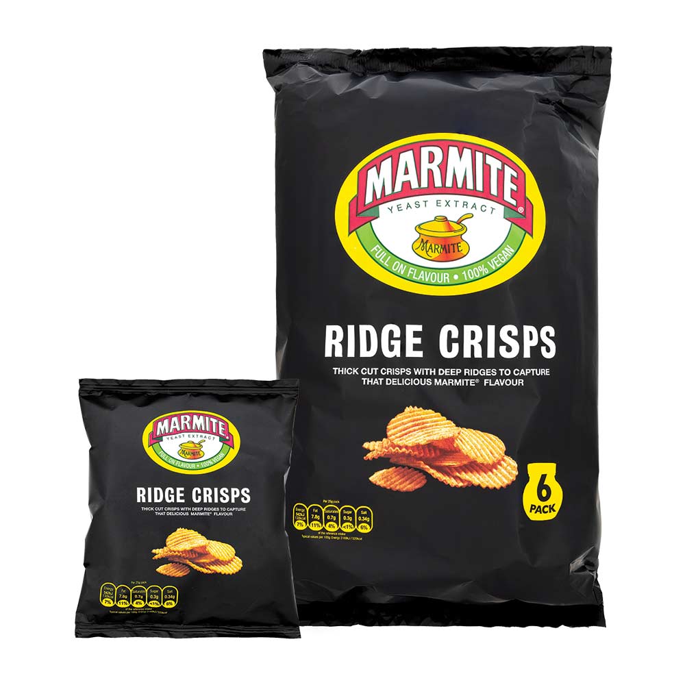 Marmite Ridge Crisps 6 x 25g