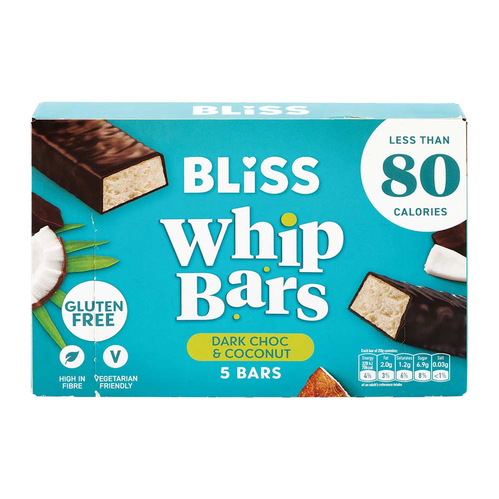 Bliss Whip Bars Dark Chocolate & Coconut Whip 20g x 5 Pack