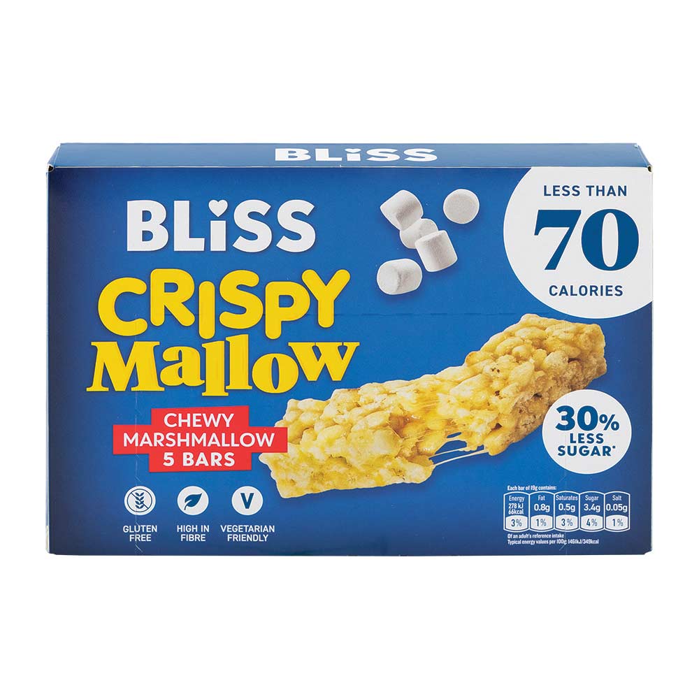 Bliss Crispy Mallow Chewy Marshmallow Bars 19g x 5 Pack