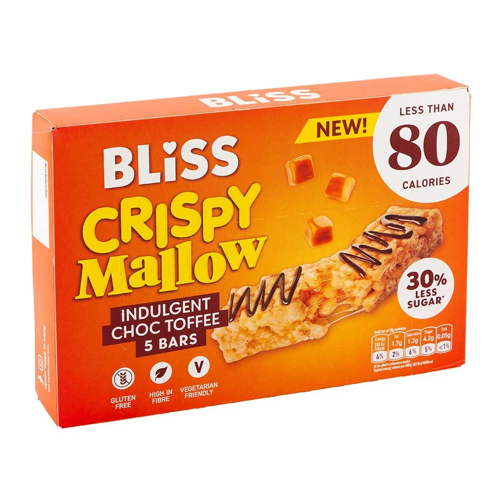 Bliss Crispy Mallow Indulgent Chocolate Toffee Bars (5 Pack) | Poundstretcher 527401