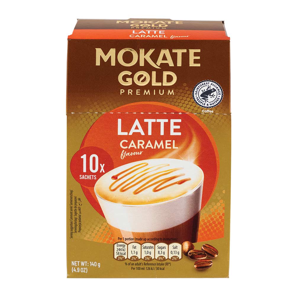Mokate Gold Premium Caramel Latte Sachets 14g x 10 Pack