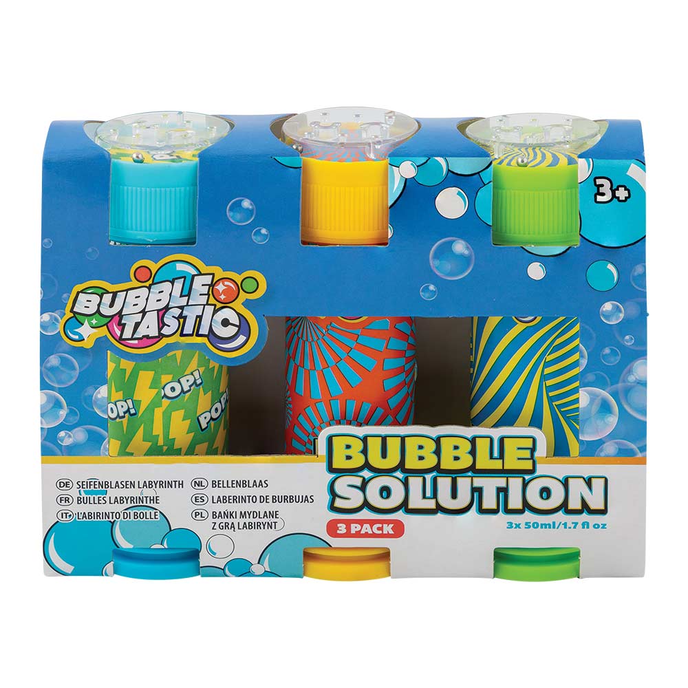 Bubble Tastic Bubble Solution 3 x 50ml on a white background