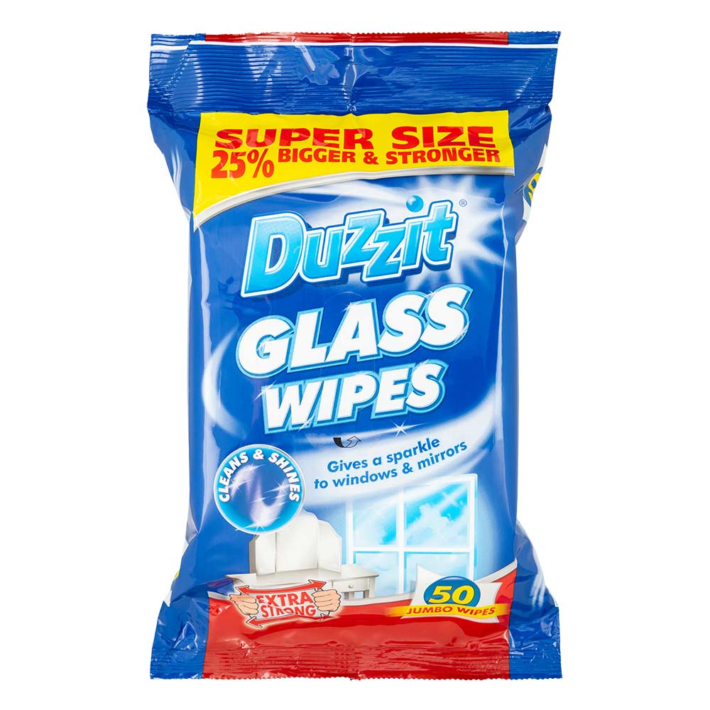 Duzzit Glass Wipes 50 Pack
