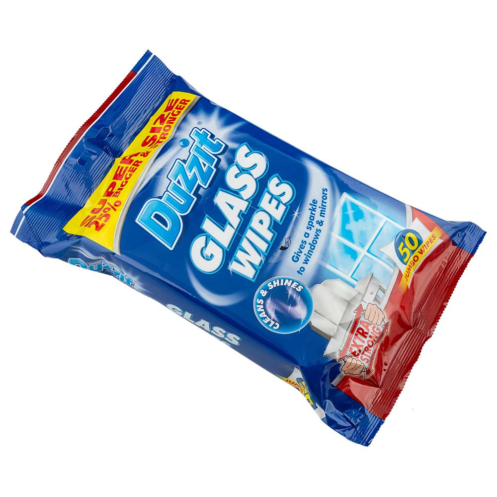 Duzzit Glass Wipes 50 Pack