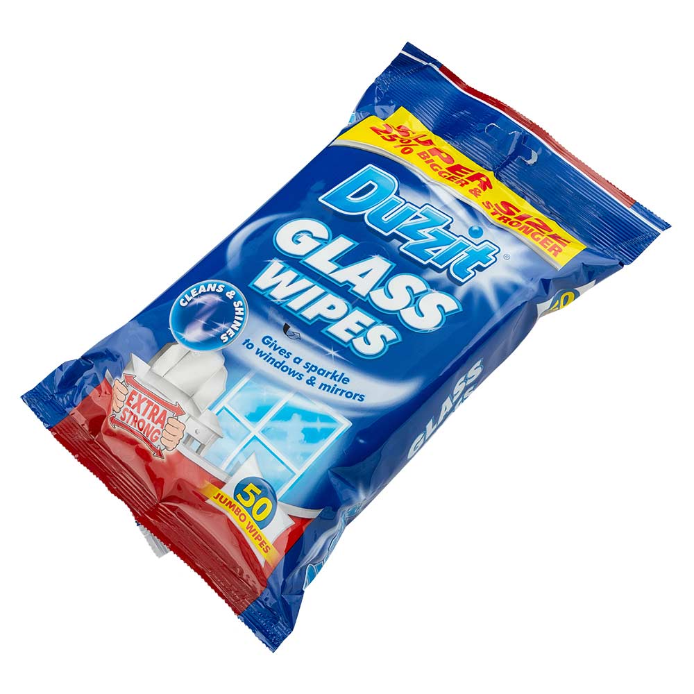Duzzit Glass Wipes 50 Pack