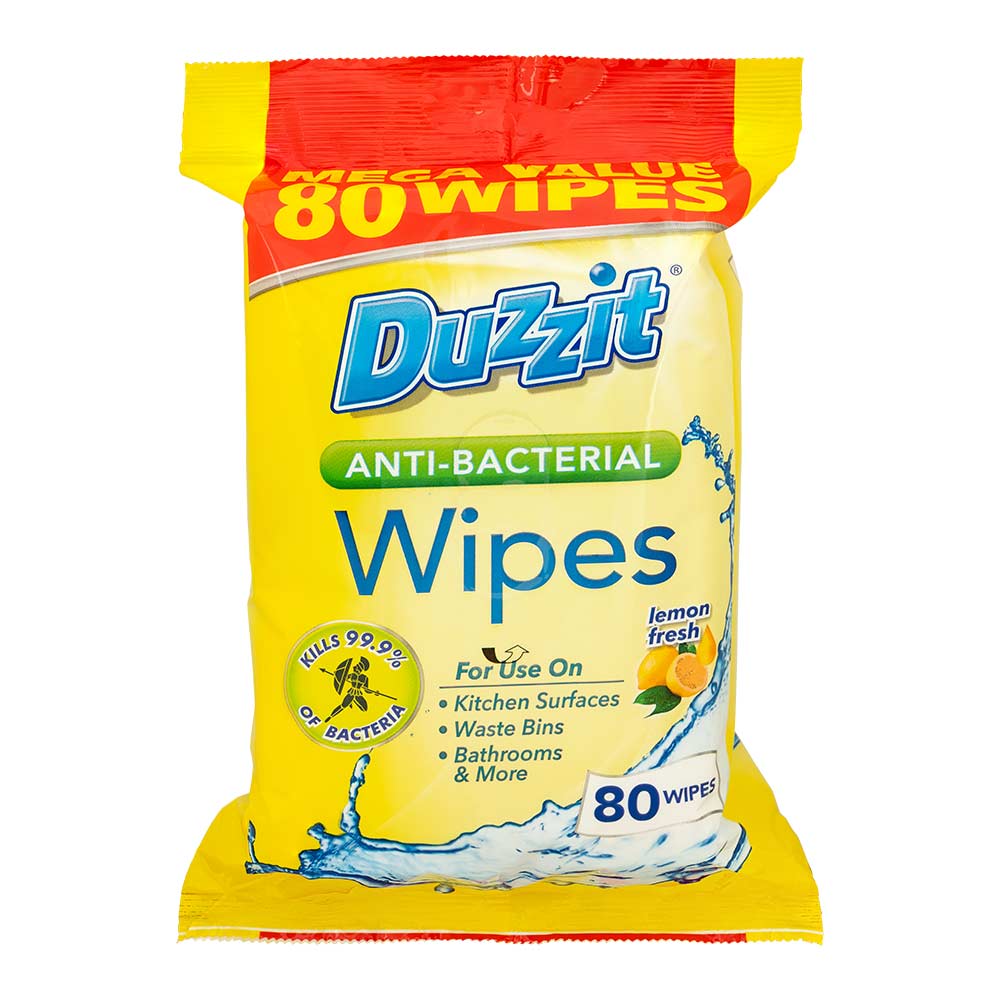 Duzzit Antibacterial Wipes 80 Pack | Poundstretcher
