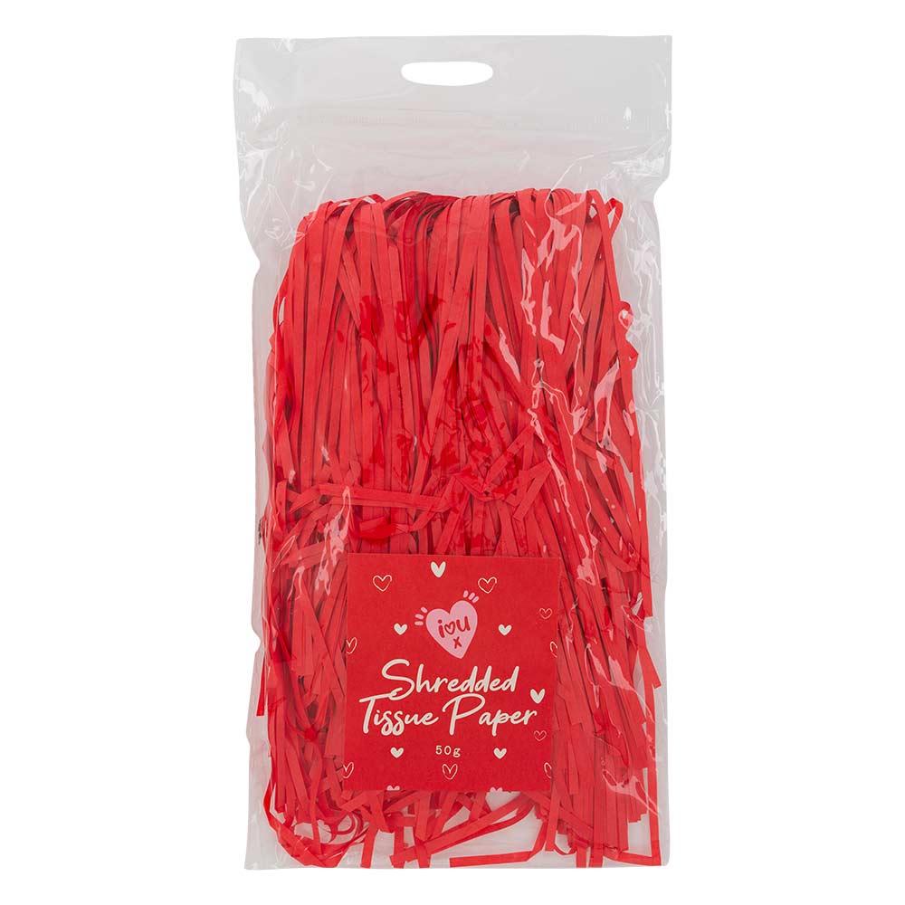 Red Shredded Tissue Paper 50g