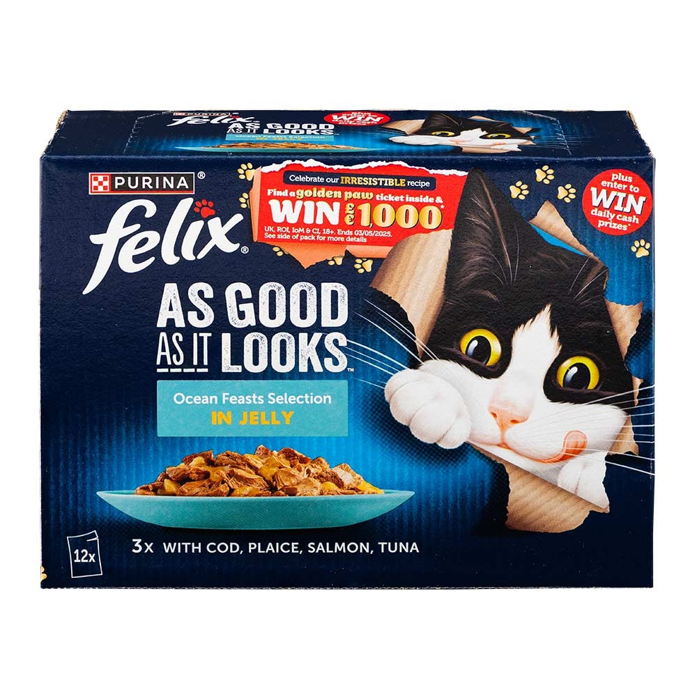 Felix As Good As It Looks Ocean Feasts Wet Cat Food 12 X 85G | Poundstretcher  539221