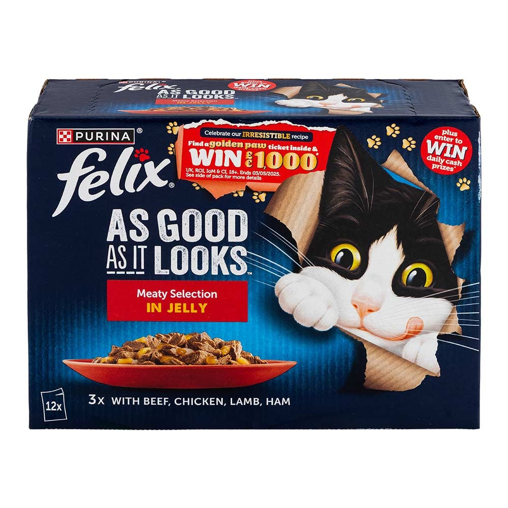 Felix As Good As It Looks Meaty Selection In Jelly Wet Cat Food 12 X 85G | Poundstretcher  539261