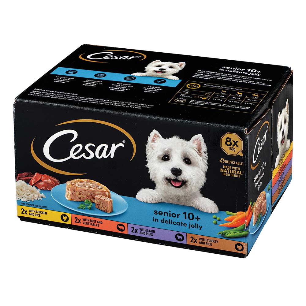 Cesar Senior 10+ In Delicate Jelly Wet Dog Food 150g x 8 Pack