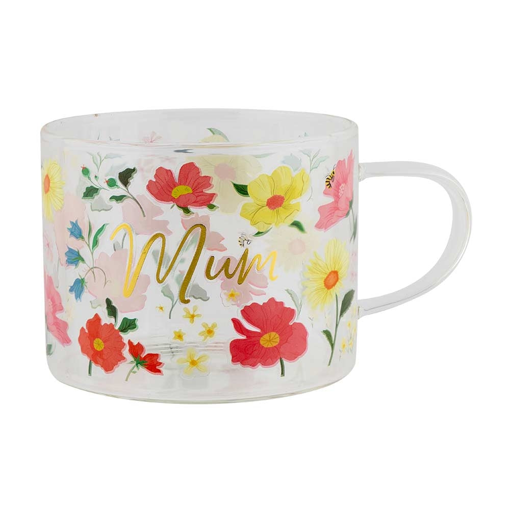 Mother'S Day Floral Glass Mug | Poundstretcher  543701