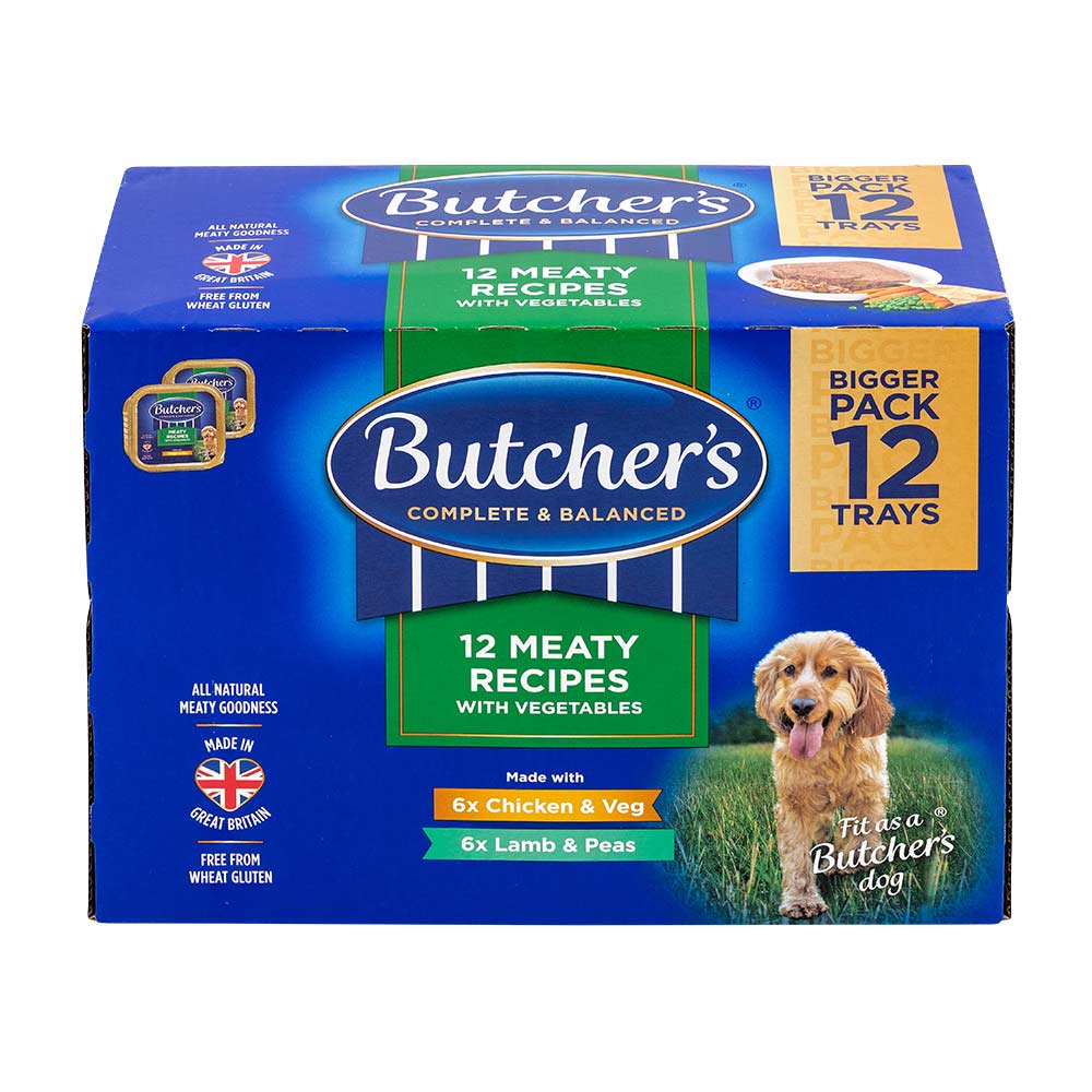 Butcher's Meat And Vegetable Wet Dog Food Trays 150g x 12 Pack