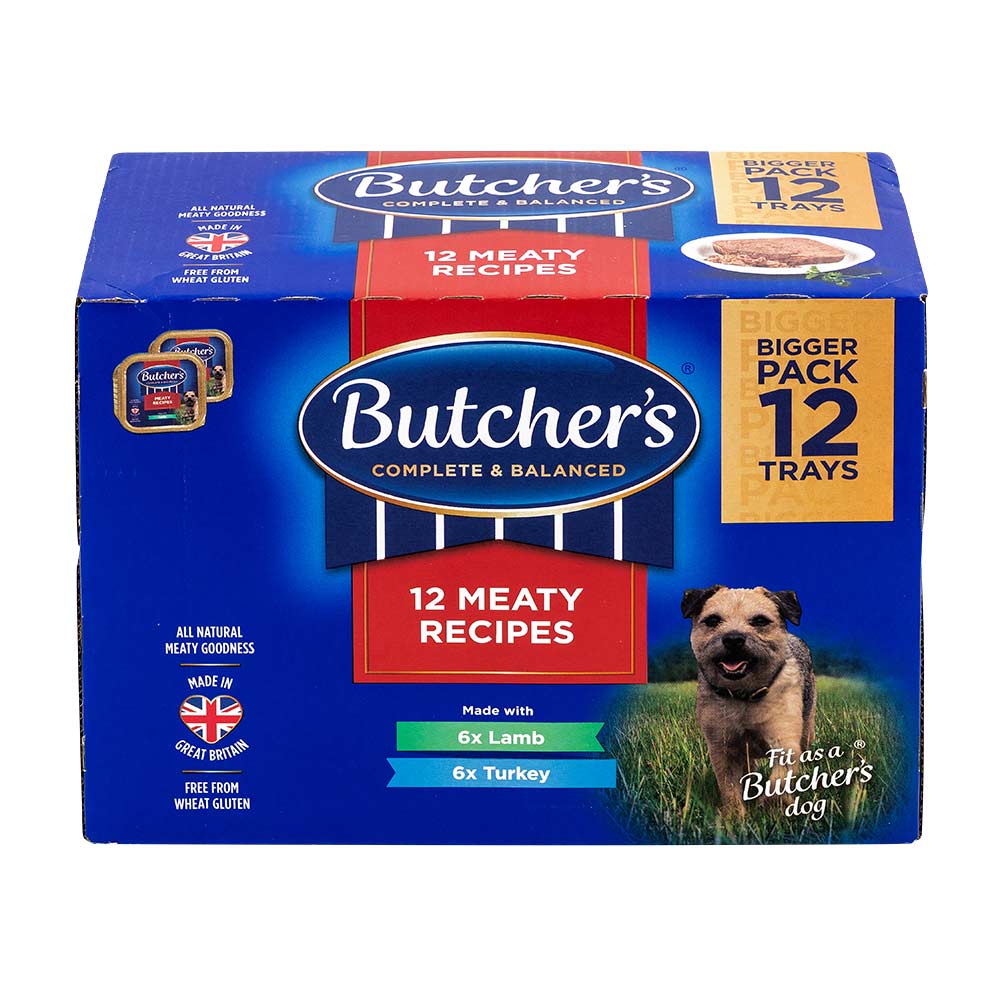 Butcher's Meaty Recipes Lamb & Turkey Wet Dog Food Trays 150g x 12 Pack