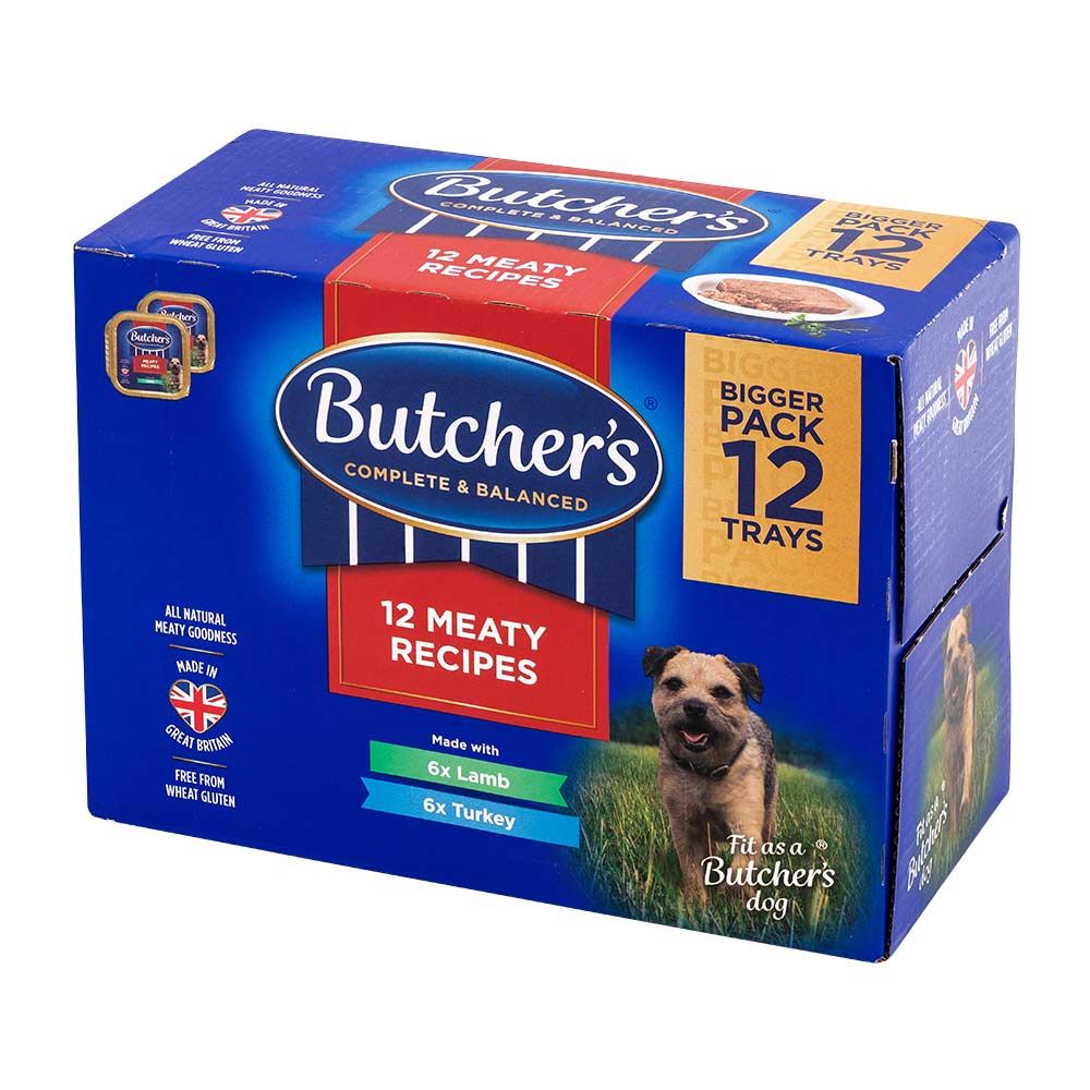 Butcher's Meaty Recipes Lamb & Turkey Wet Dog Food Trays 150g x 12 Pack