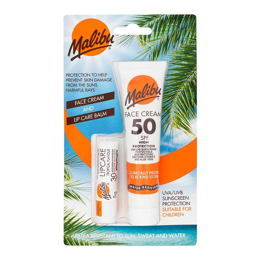 Malibu Face Cream And Lip Care Balm | Poundstretcher 551221