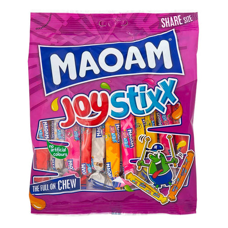 Haribo maoam joystixx 140g bag of sweets on a white background