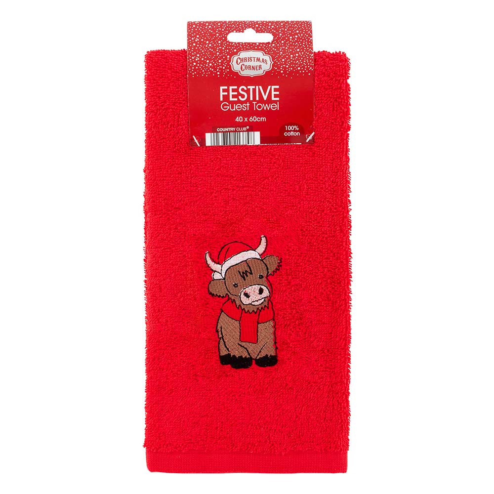 Christmas Themed 100% Cotton Guest Towel  40cm x 60cm