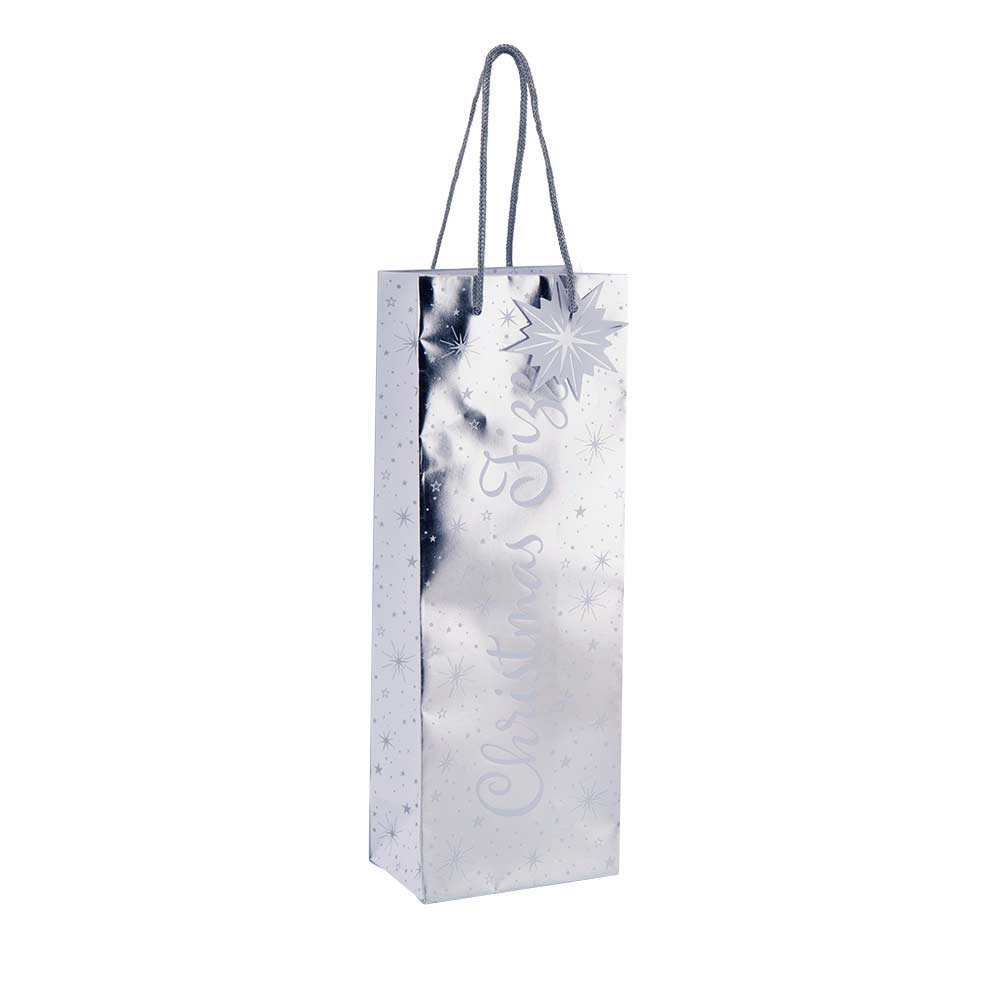 Christmas Fizz Silver Bottle Bag