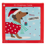 Dachshund Christmas Cards 10 Pack