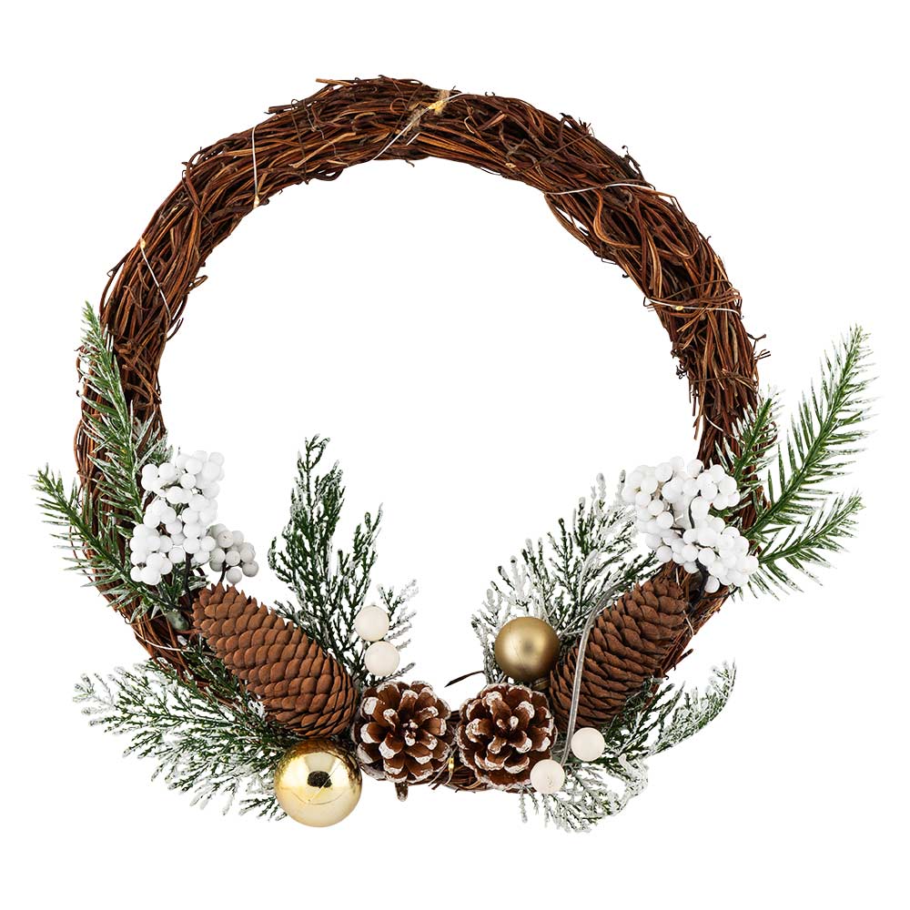 LED Pine Needle Christmas Wreath