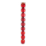 Red Textured Baubles 9 Pack