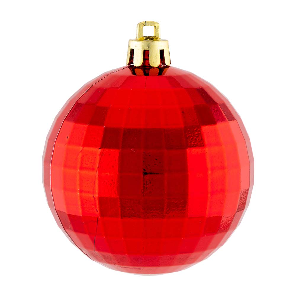 Red Textured Baubles 9 Pack
