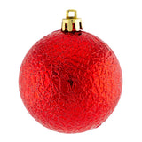 Red Textured Baubles 9 Pack