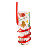 Christmas Kids Drinks Cup with Spiral Straw
