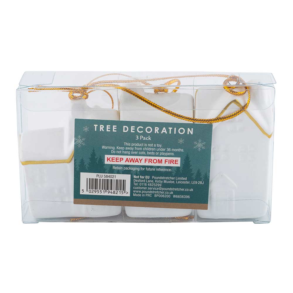 Ceramic House Tree Decoration 3 Pack