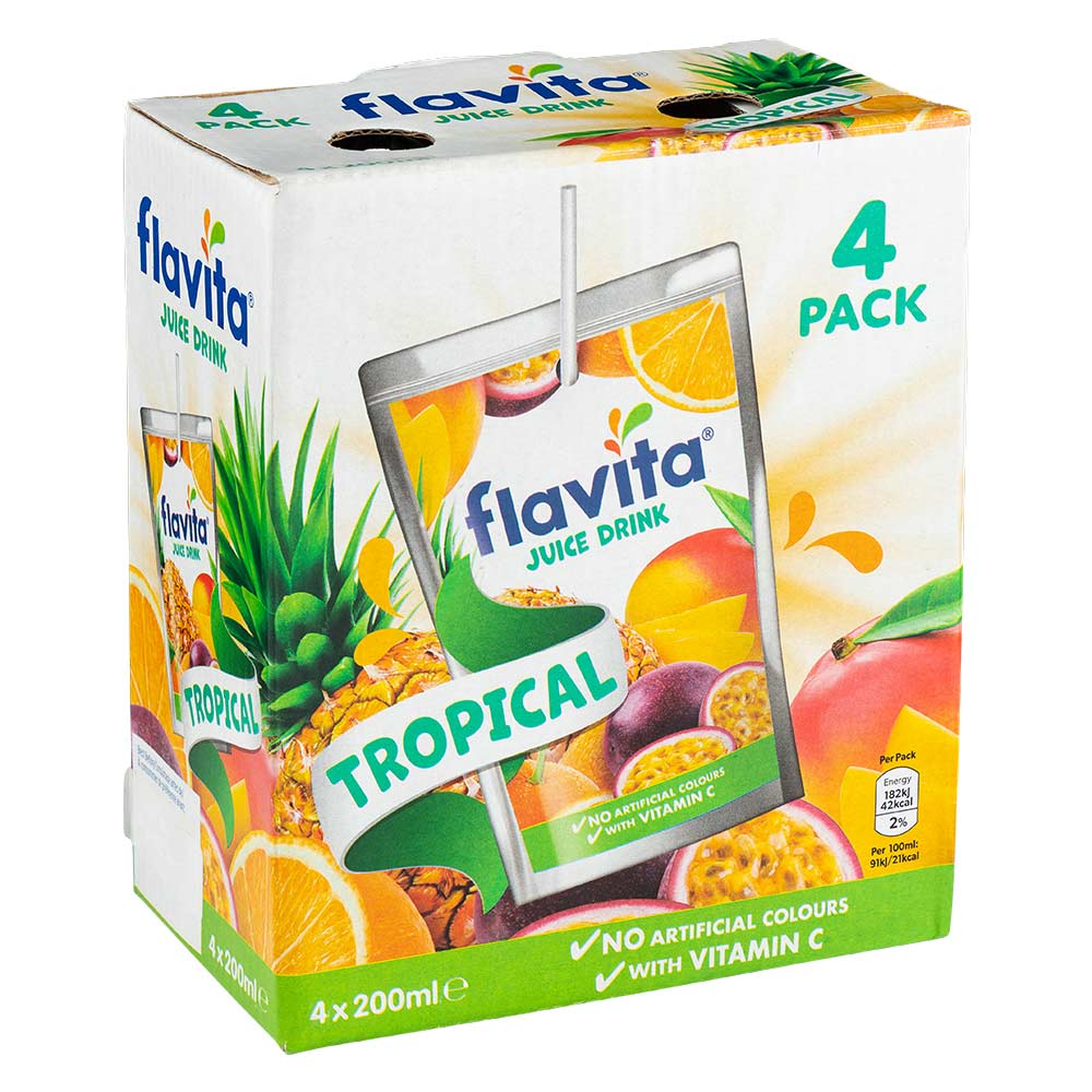 Flavita Tropical Juice Drink 4 x 200ml
