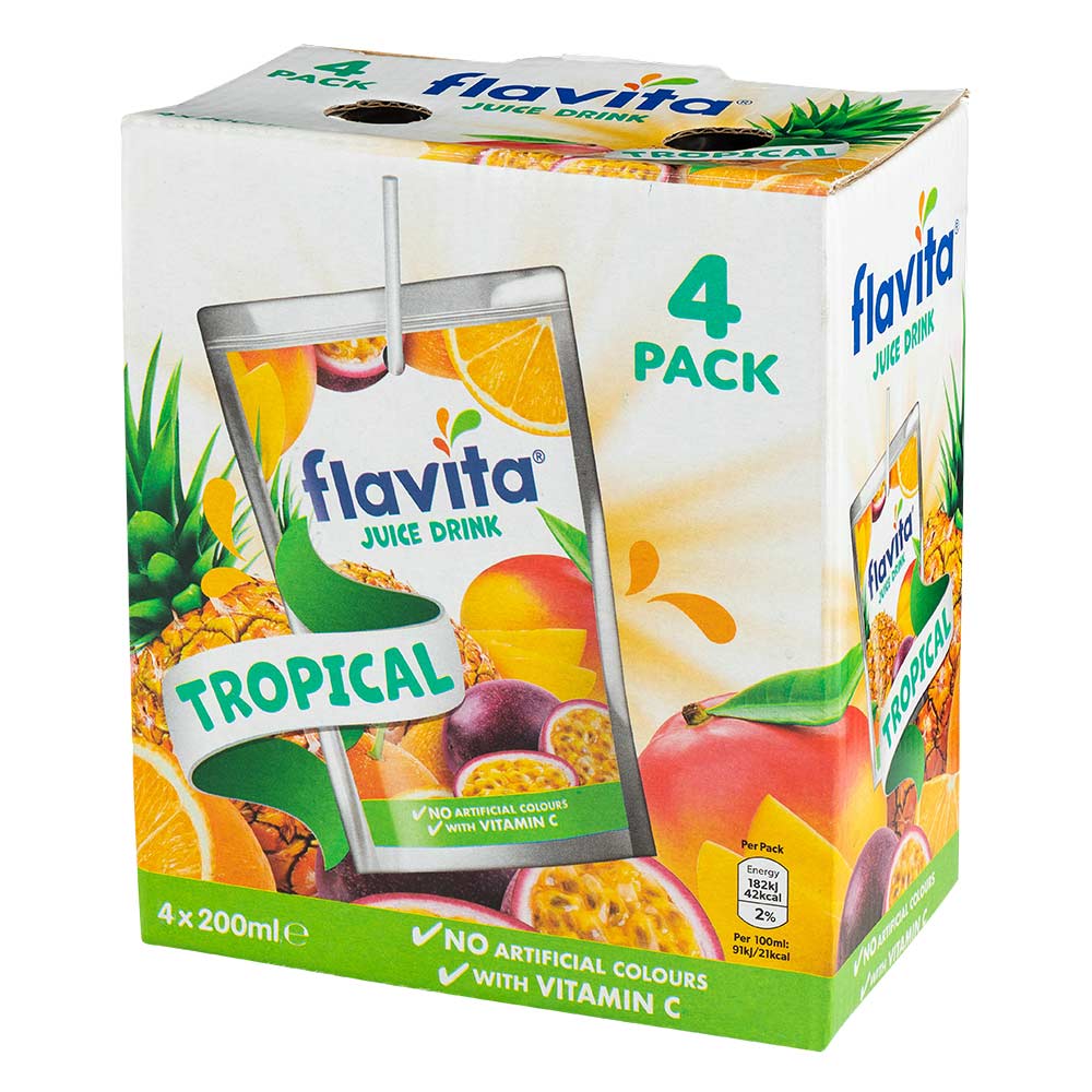 Flavita Tropical Juice Drink 4 x 200ml