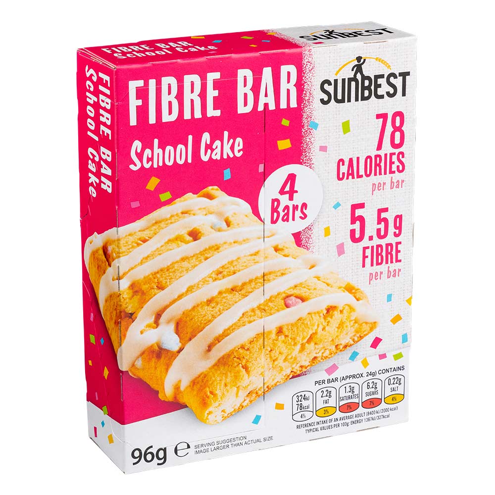 Sun Best School Cake Fibre Bars 4 x 24g