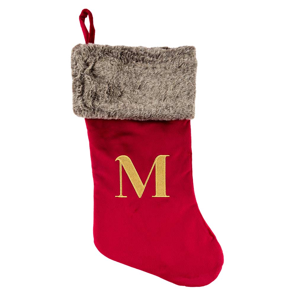 Red Velvet Christmas Alphabet Stocking