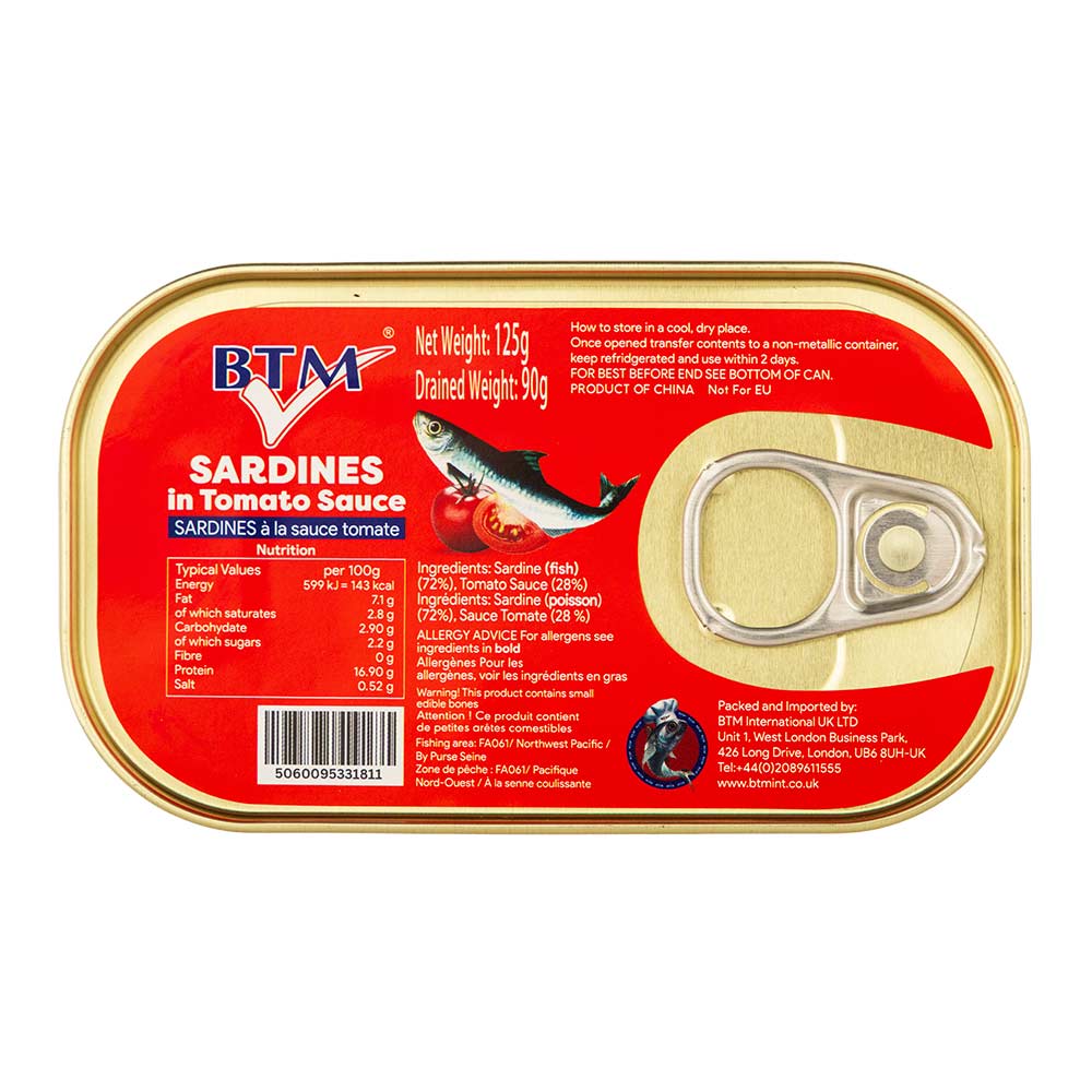 BTM Sardines in Tomato Sauce 125g