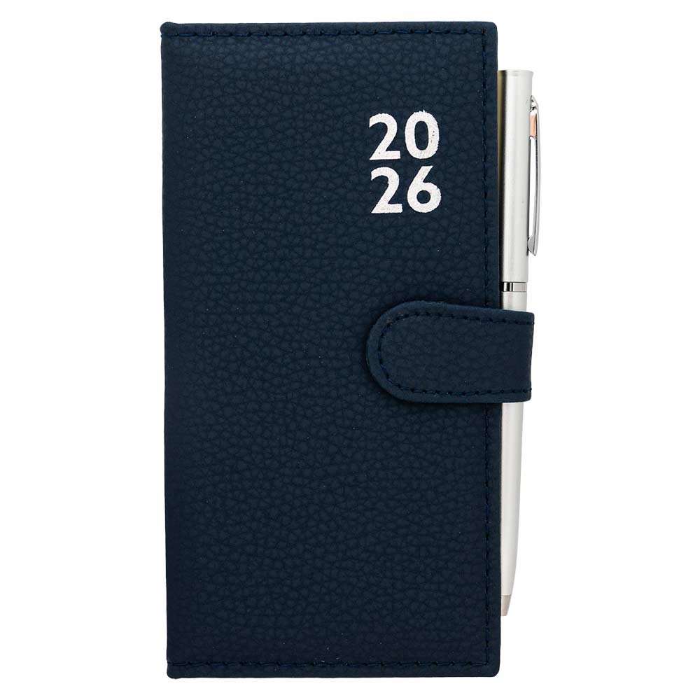 2026 Slim Premium Week to View Diary With Pen Blue