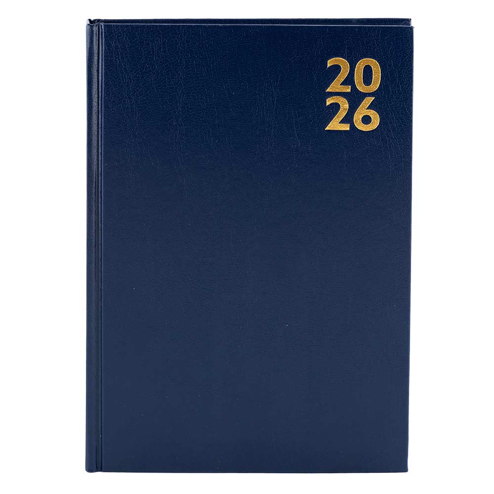 2026 A5 Day to Page Hardback Diary Blue