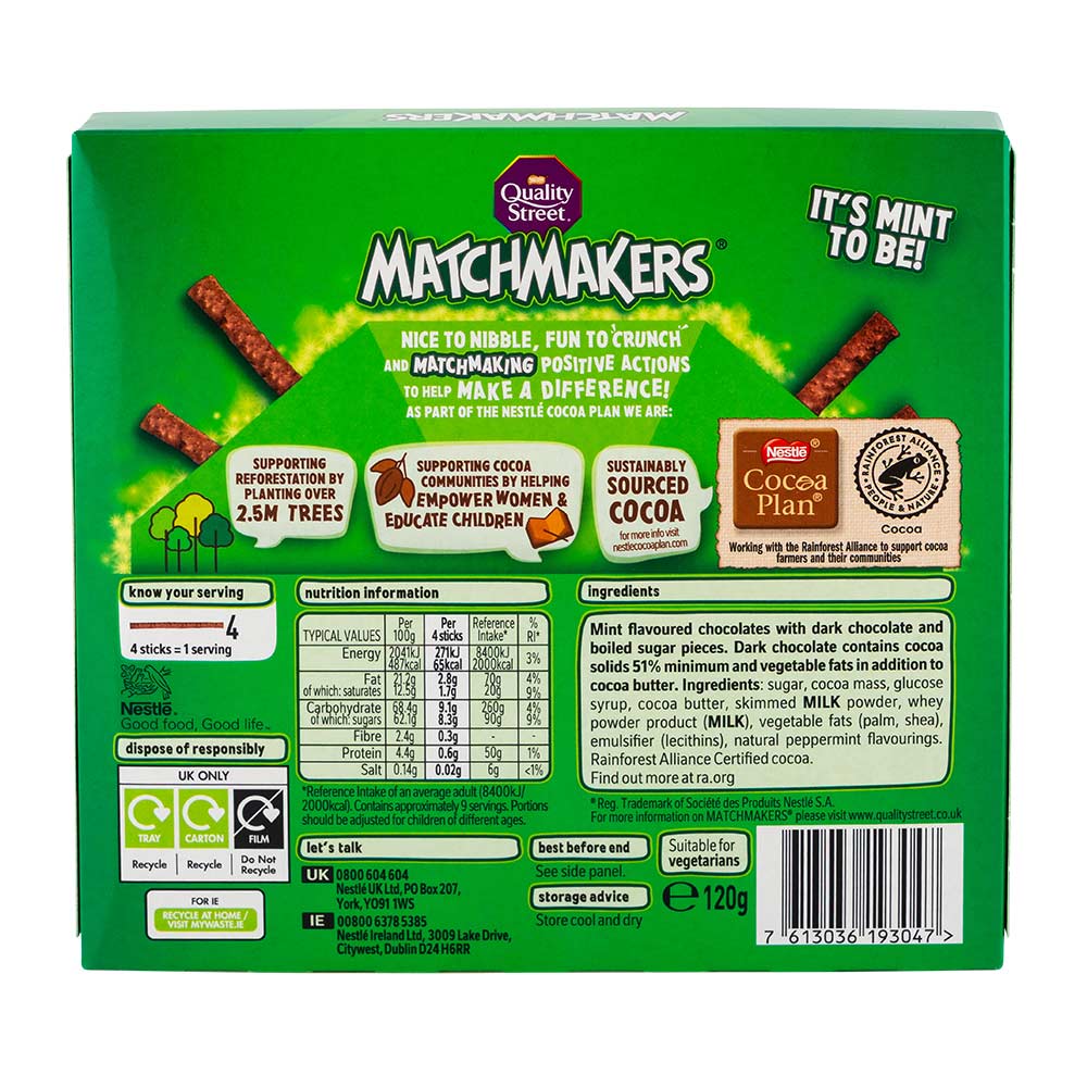 Quality Street Matchmakers Cool Mint Fingers 120g
