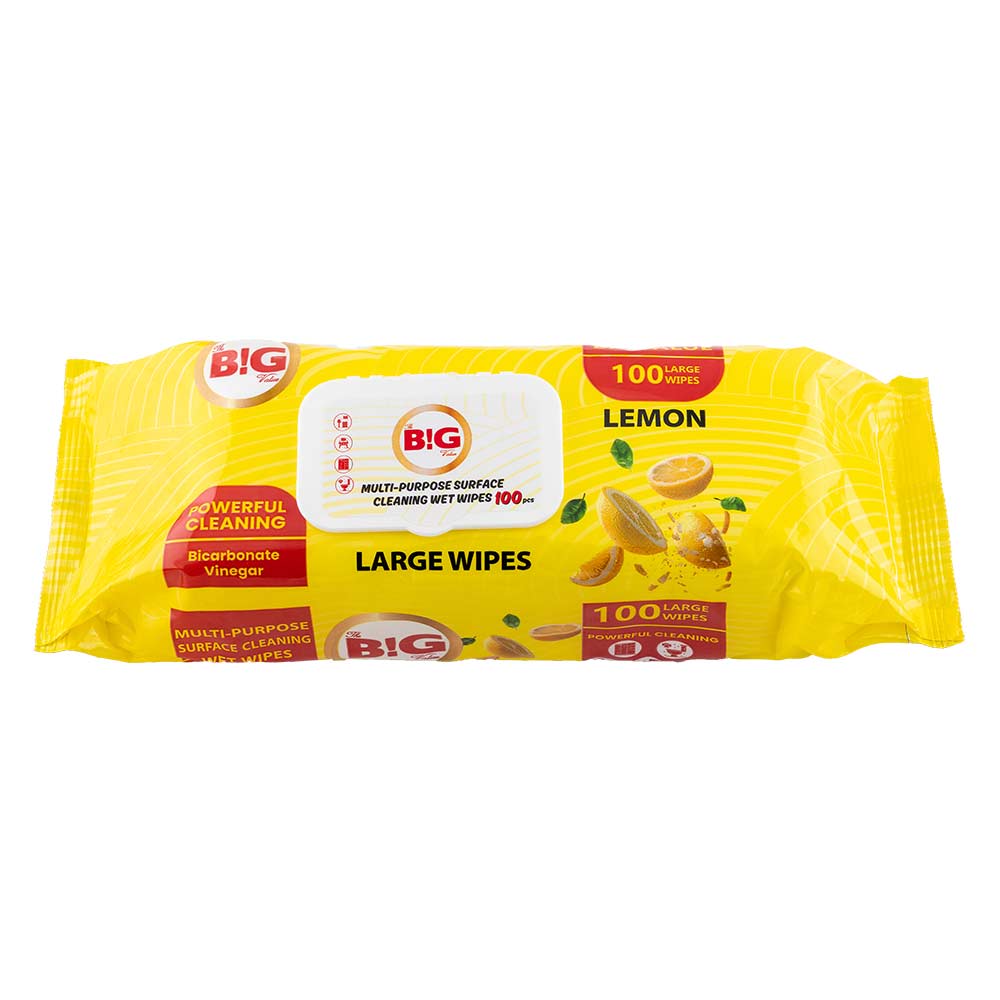 Big Multi-Purpose Surface Cleaning Wipes 100 Pack