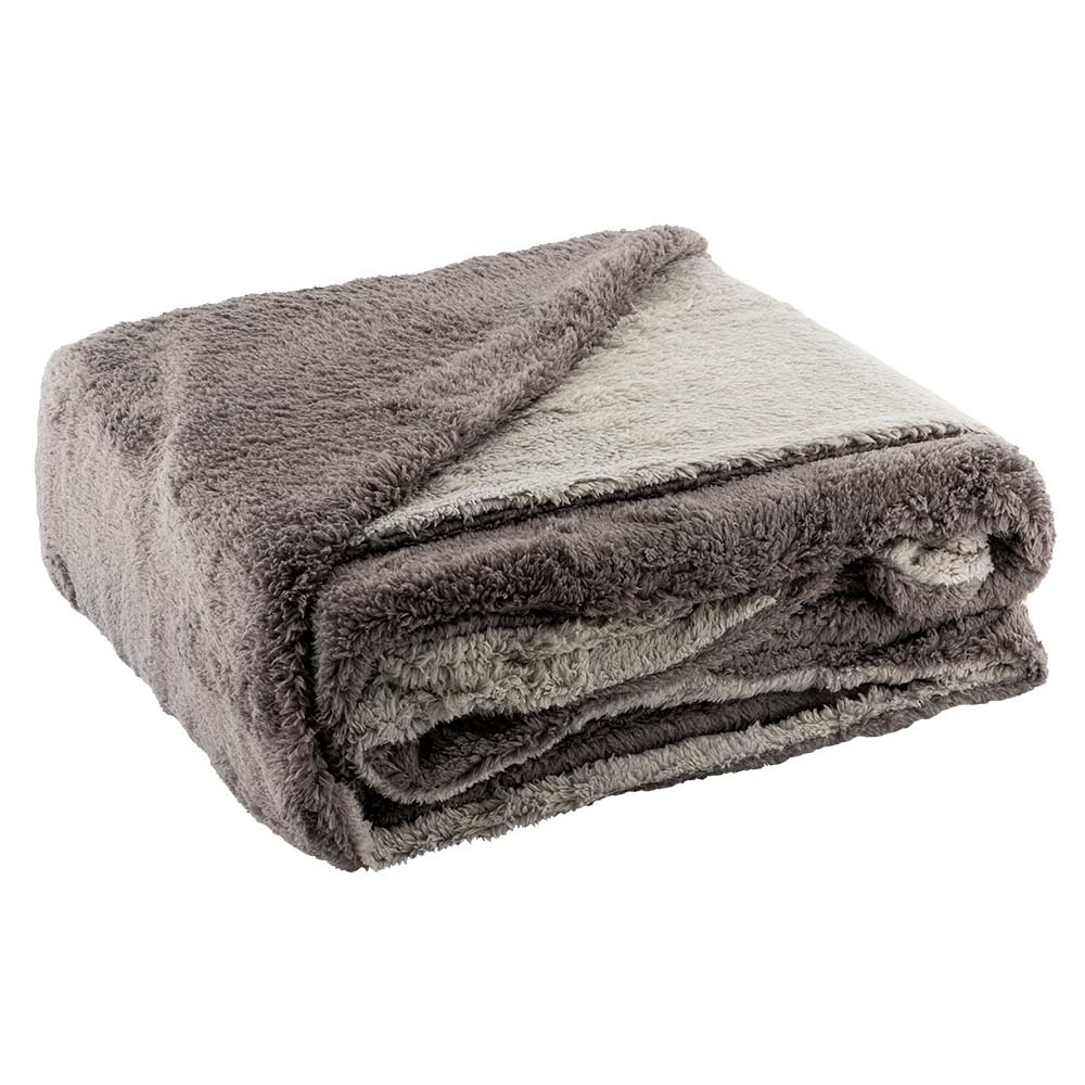 Snuggle Fleece Grey & Silver Reversible Duvet Set Single