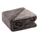 Snuggle Fleece Grey & Silver Reversible Duvet Set Double