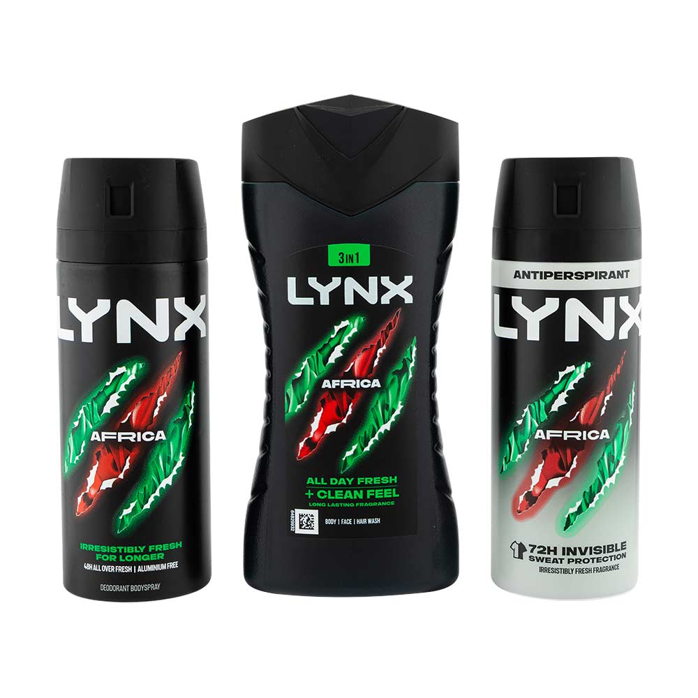 Lynx Africa Bodywash, Bodyspray & Antiperspirant Gift Set
