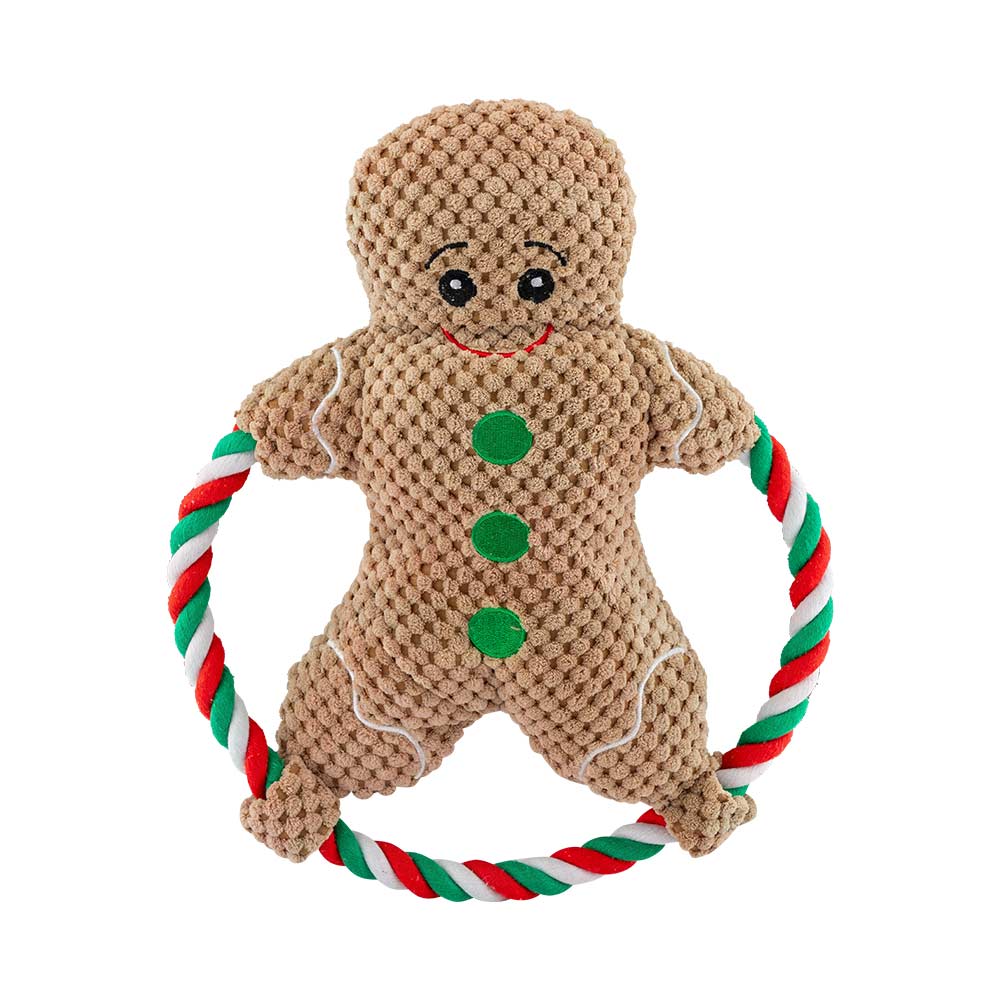 Christmas Character Plush Ring Dog Toy