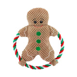 Christmas Character Plush Ring Dog Toy