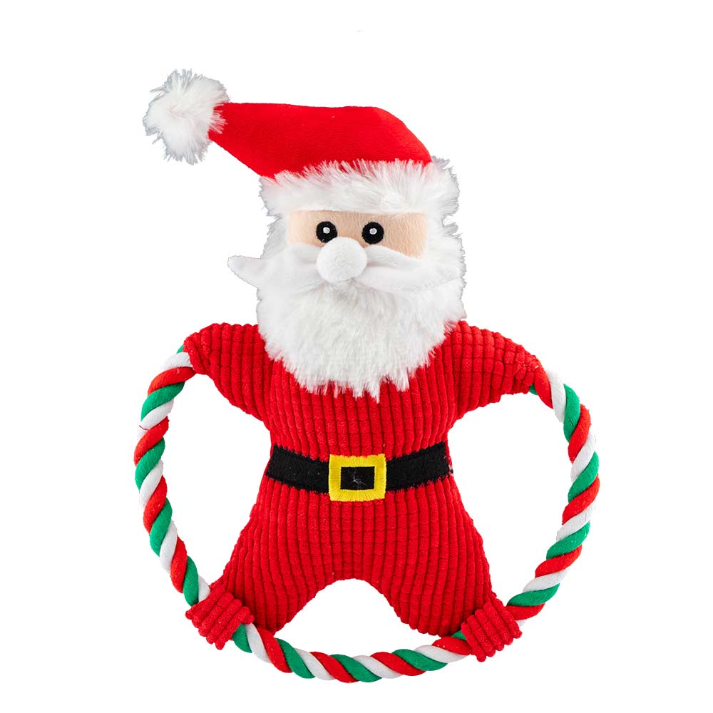 Christmas Character Plush Ring Dog Toy
