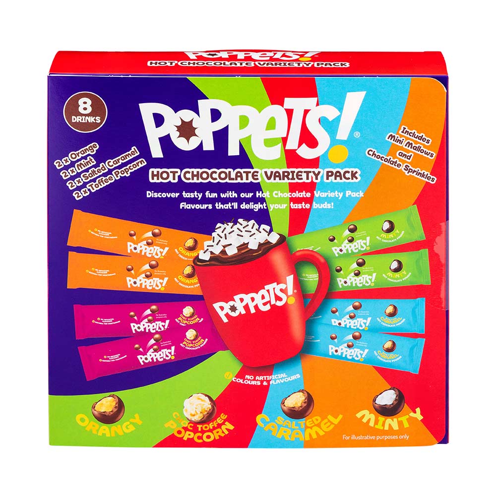 Poppets Hot Chocolate Variety 32.3g x 8 Pack