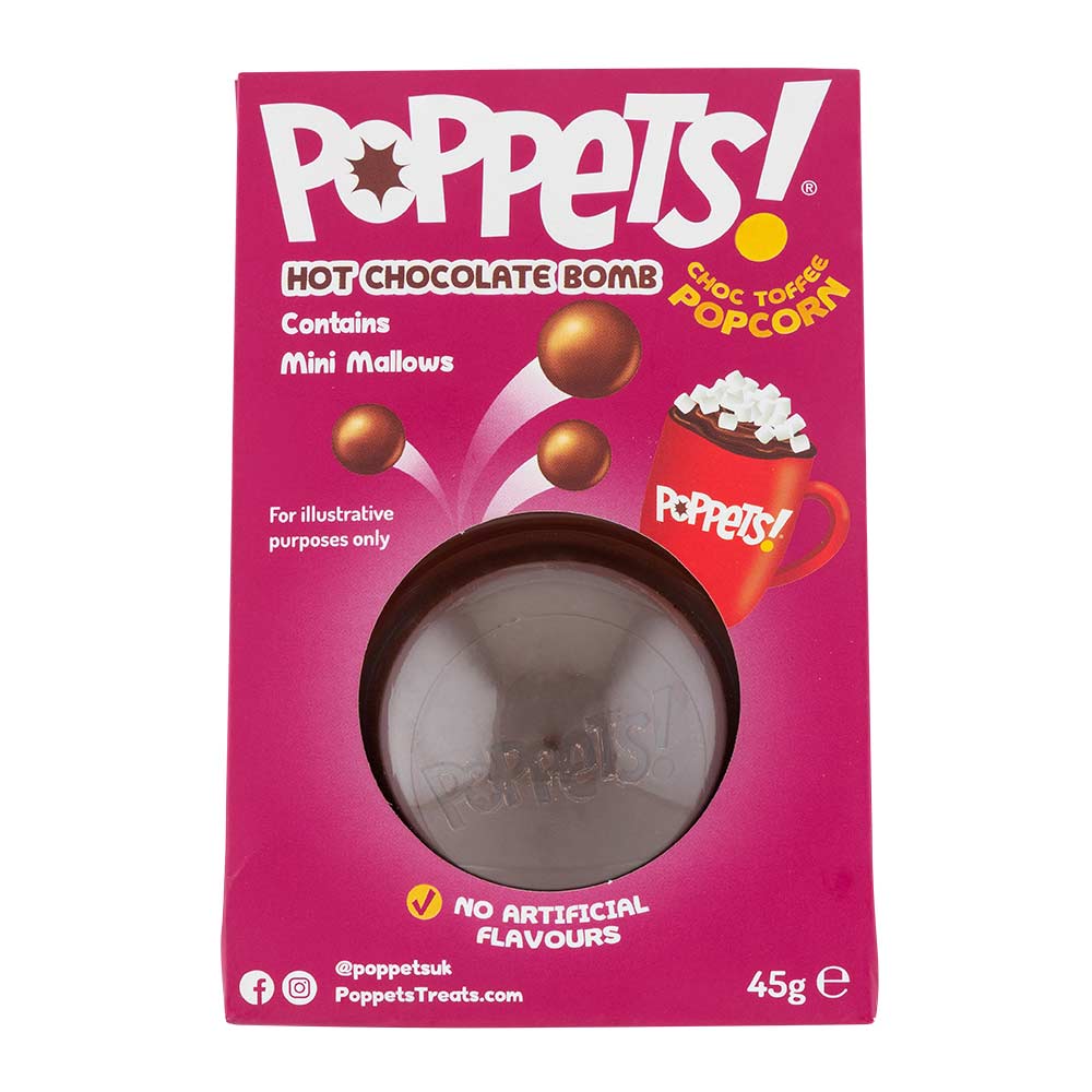 Poppets Hot Chocolate Bomb with Mini Mallows 45g