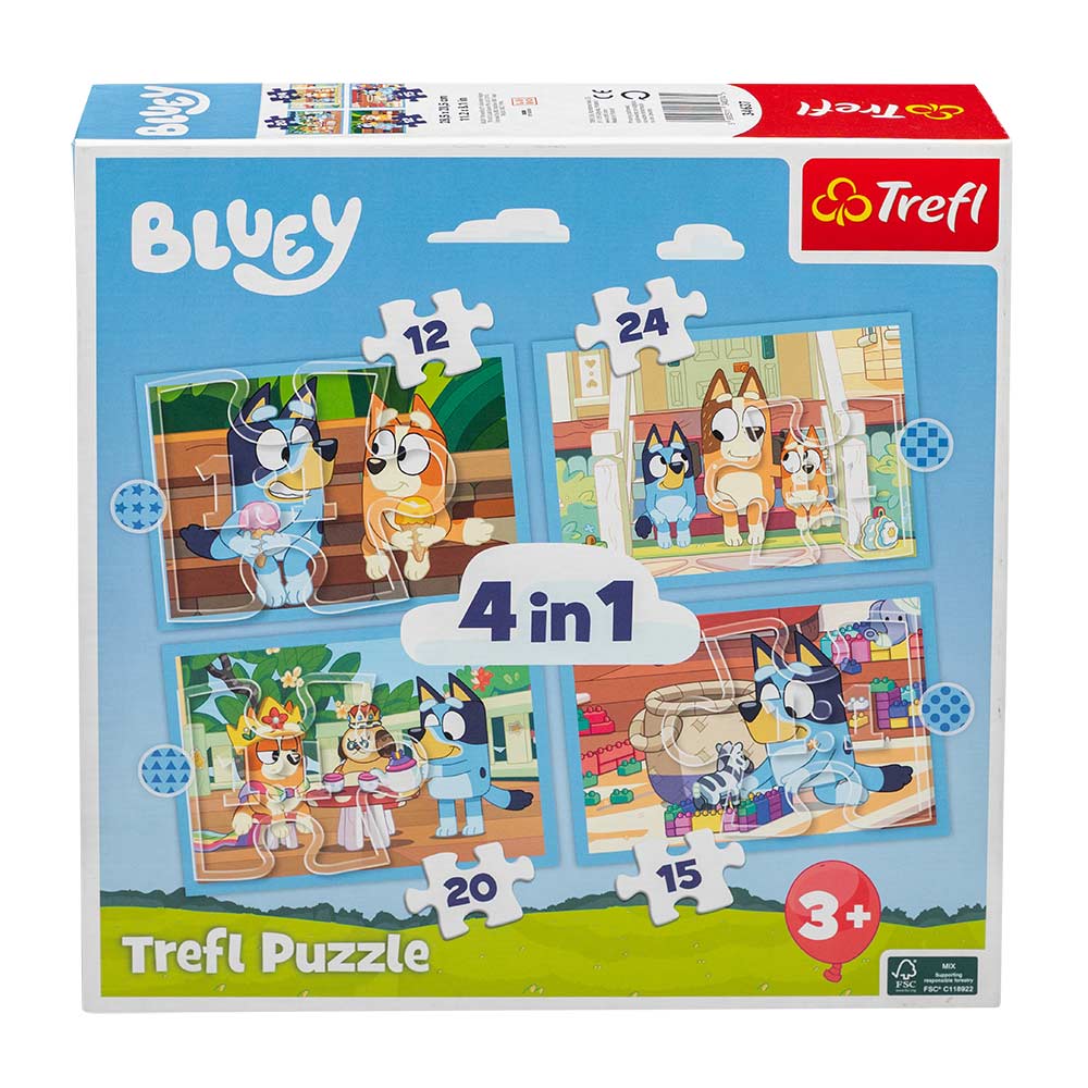 Trefl Bluey 4-in-1 Puzzle Set