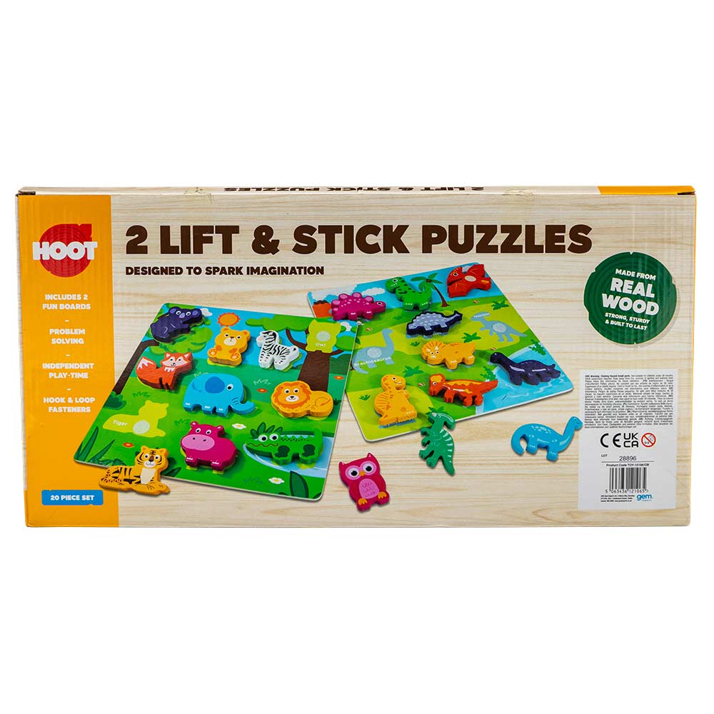 Hoot 2 Lift & Stick Puzzles 20 Piece Set