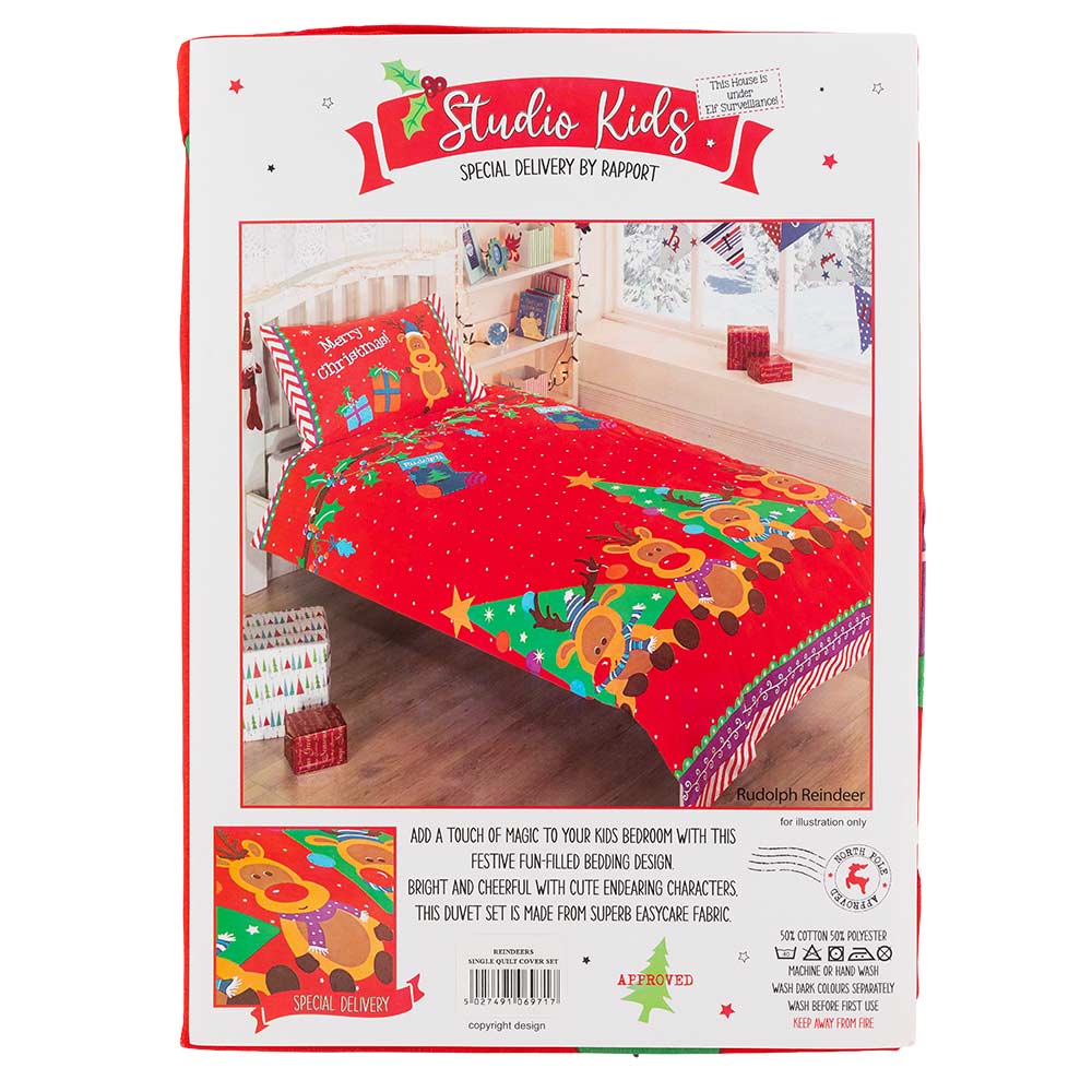 Kids Christmas Duvet Set Single including Pillowcase